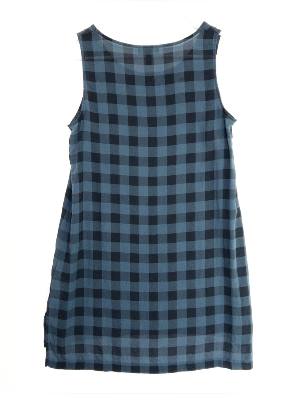 Eileen Fisher 100% Silk Tunic Mini Dress Buffalo Check Med Petite M PM MP